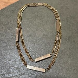 Vintage Long Gold Tone Bar Chain Necklace 37.25”